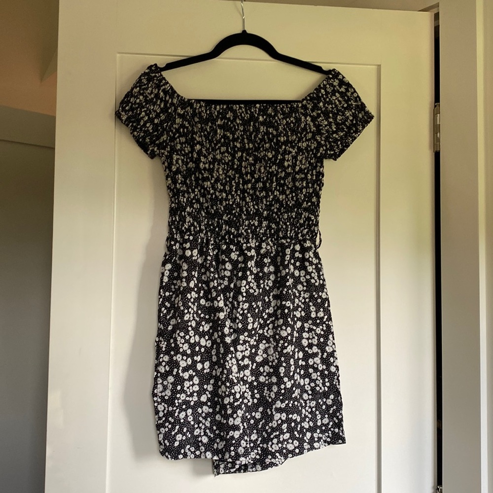 Black and White Floral Romper